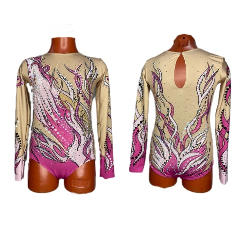 Купальник для спорт. Аэробики р.38 рост 146-152 артикул 10219 Розовый с малиновым Купальник для спорт. Аэробики р.38 рост 146-152 артикул 10219 Розовый с малиновым